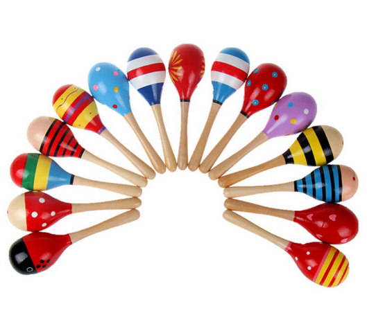 Colorful Mini Wooden Child Maracas Toy