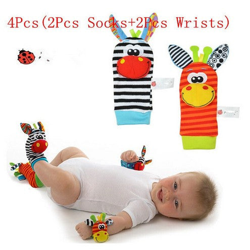 Infant Baby Kids Sock And Wrist Rattles Toys