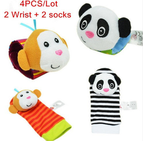 Infant Baby Kids Sock And Wrist Rattles Toys