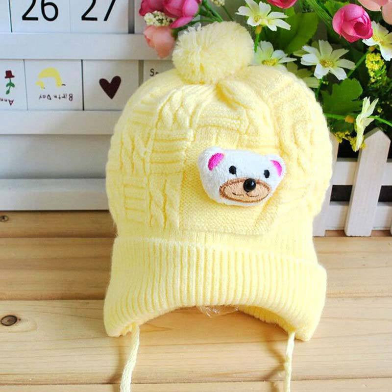 Baby Toddler Cute Soft Crochet Bear Hat