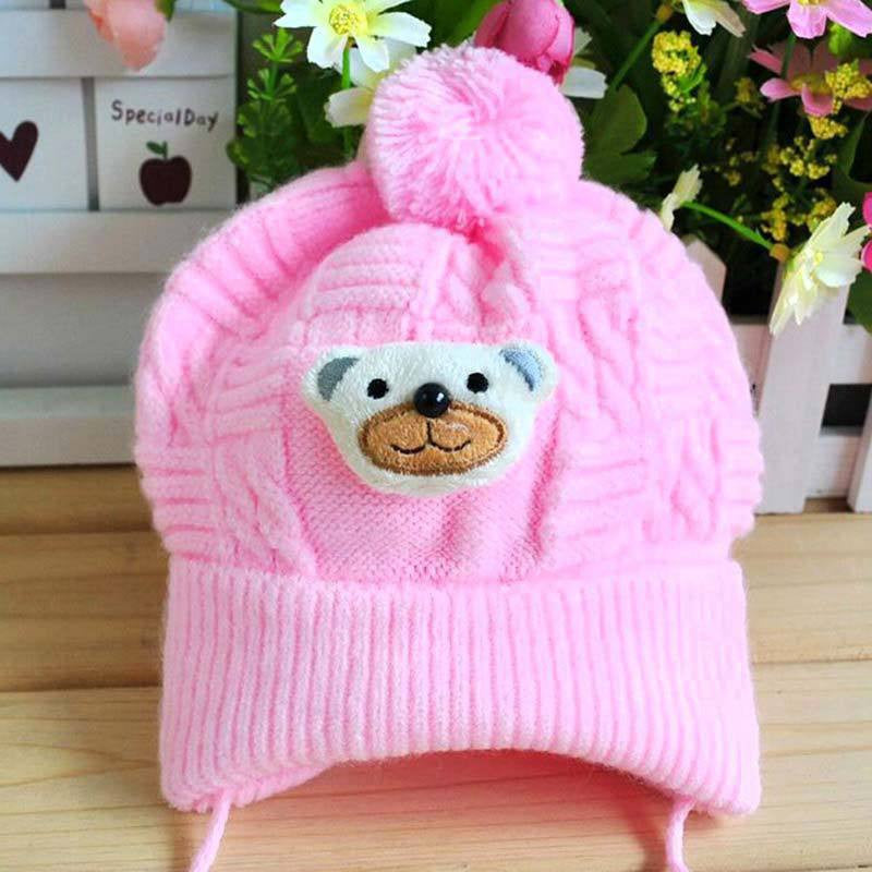 Baby Toddler Cute Soft Crochet Bear Hat