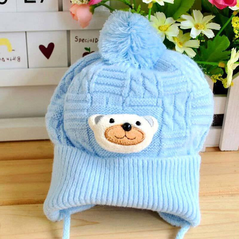 Baby Toddler Cute Soft Crochet Bear Hat