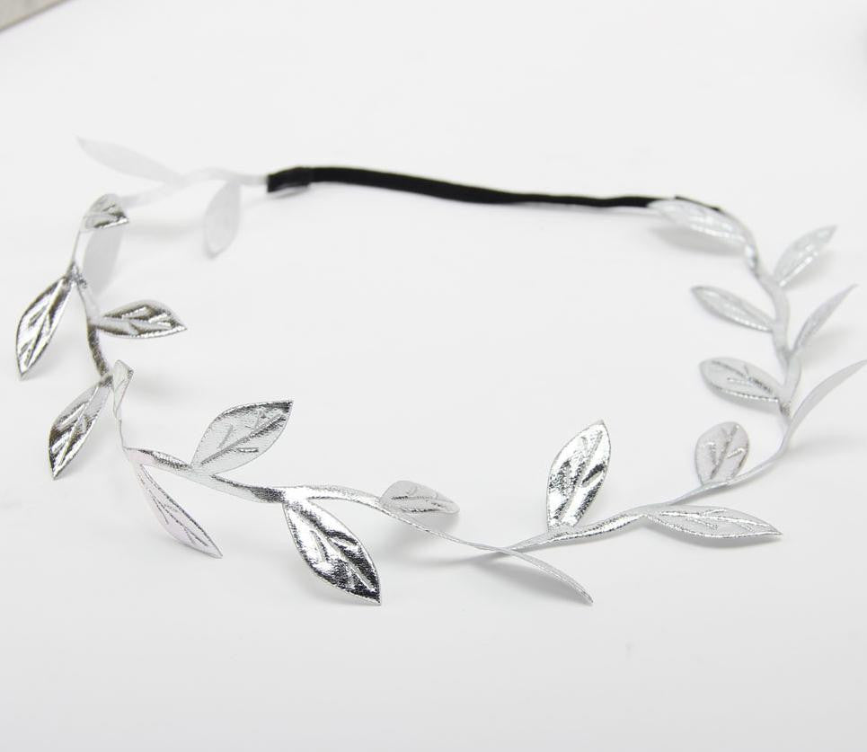 Mommy And Baby Silver Gold Leaf Headband