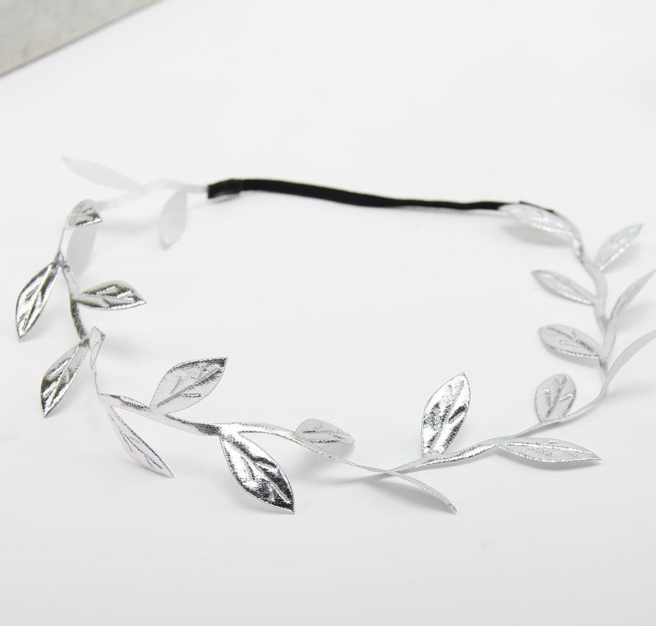 Mommy And Baby Silver Gold Leaf Headband