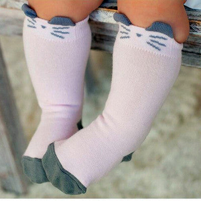 Toddler Knee High Sock Anti-Slip Cotton