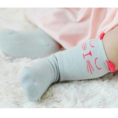 Toddler Knee High Sock Anti-Slip Cotton