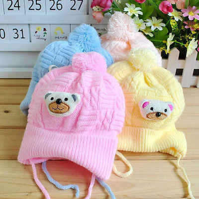 Baby Toddler Cute Soft Crochet Bear Hat