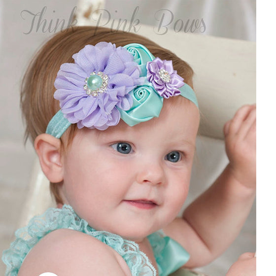 Baby Pearl Rose Flower Hair Band