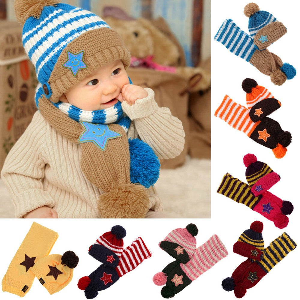 Children Skullies & Beanies Scarf Hat Set