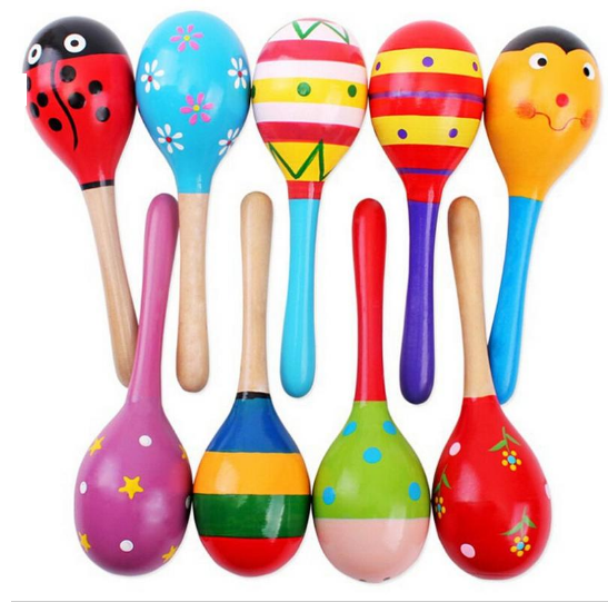 Colorful Mini Wooden Child Maracas Toy